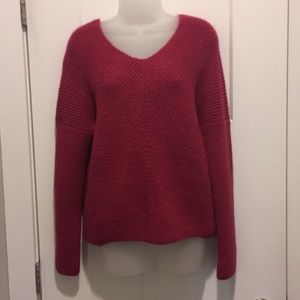Long Sleeve Sweater, Size-XS , V-Neckline, Fusia